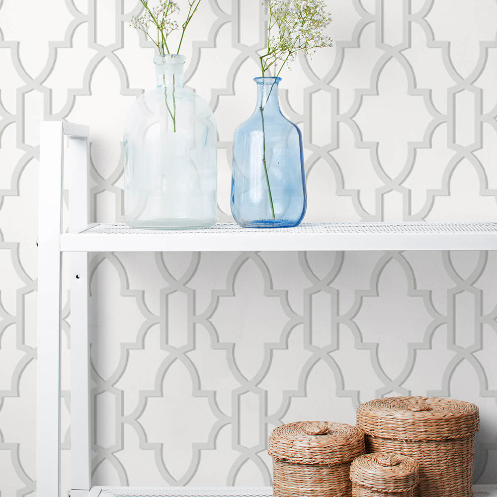 
                  
                    LN21105 coastal lattice peel and stick wallpaper shelf from the Luxe Haven collection by Lillian August
                  
                