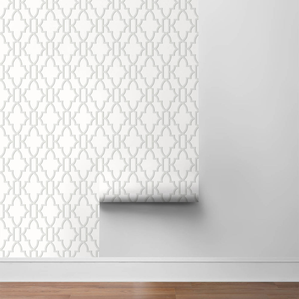 
                  
                    LN21105 coastal lattice peel and stick wallpaper roll from the Luxe Haven collection by Lillian August
                  
                