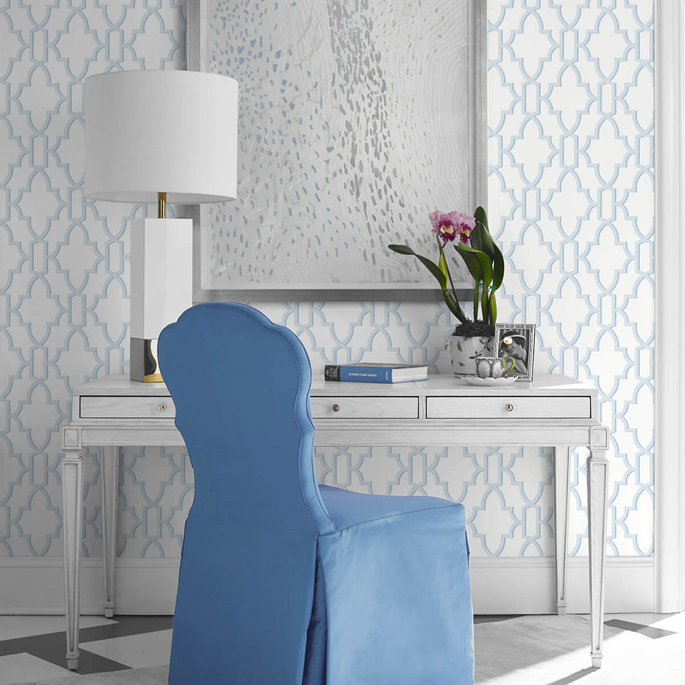 
                  
                    LN21112 coastal lattice peel and stick wallpaper office from the Luxe Haven collection by Lillian August
                  
                