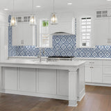 LN21212 Porto tile peel and stick wallpaper kitchen from the Luxe Haven collection by Lillian August