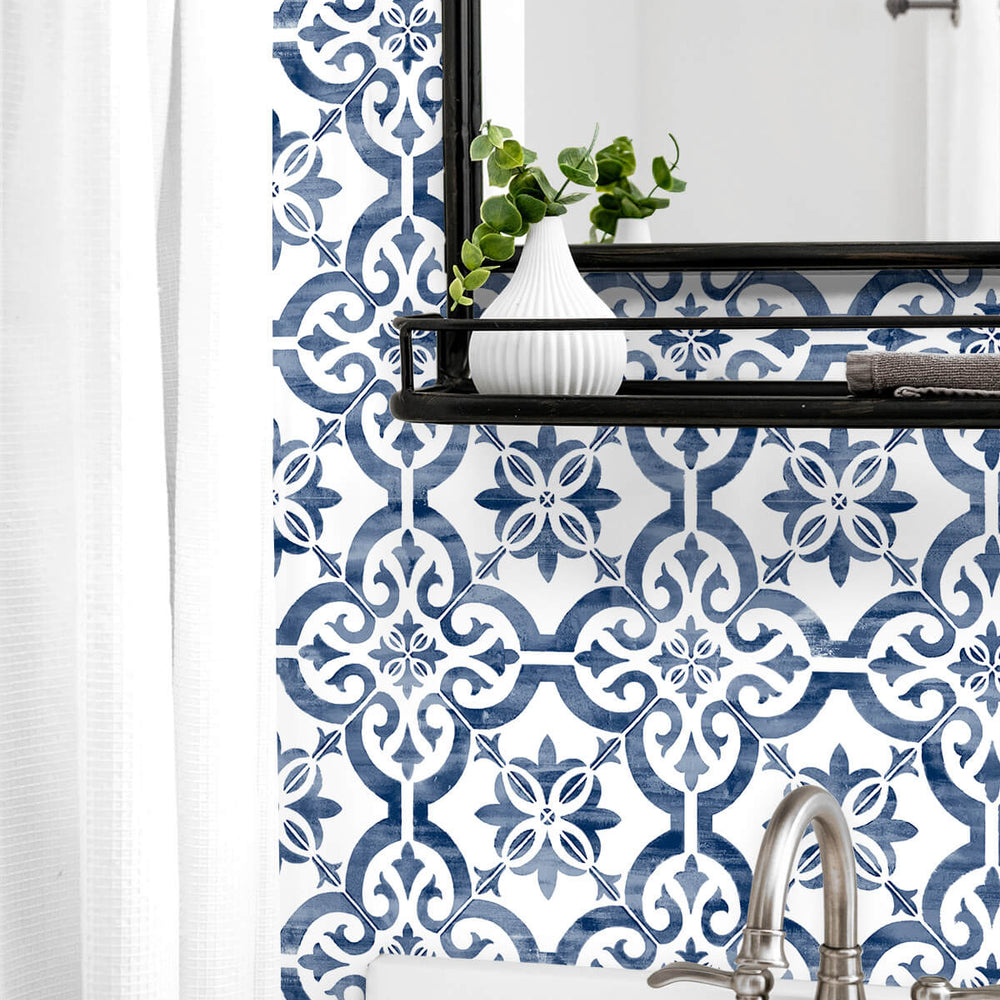 
                  
                    LN21212 Porto tile peel and stick wallpaper bathroom from the Luxe Haven collection by Lillian August
                  
                
