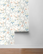 LN21301 floral trail chinoiserie peel and stick wallpaper roll from the Luxe Haven collection by Lillian August