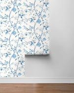 LN21302 floral trail chinoiserie peel and stick wallpaper roll from the Luxe Haven collection by Lillian August
