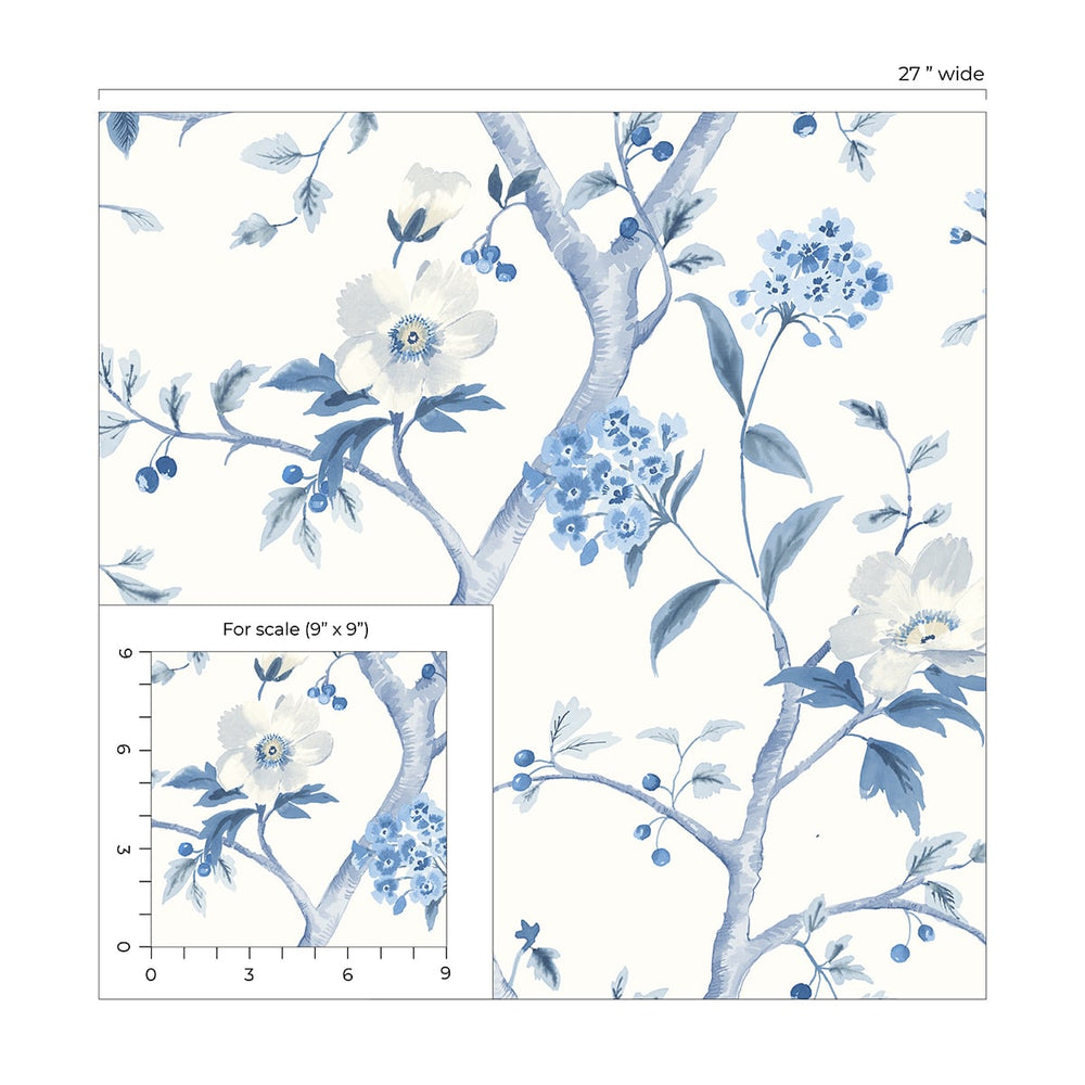 
                  
                    LN21302 floral trail chinoiserie peel and stick wallpaper scale from the Luxe Haven collection by Lillian August
                  
                