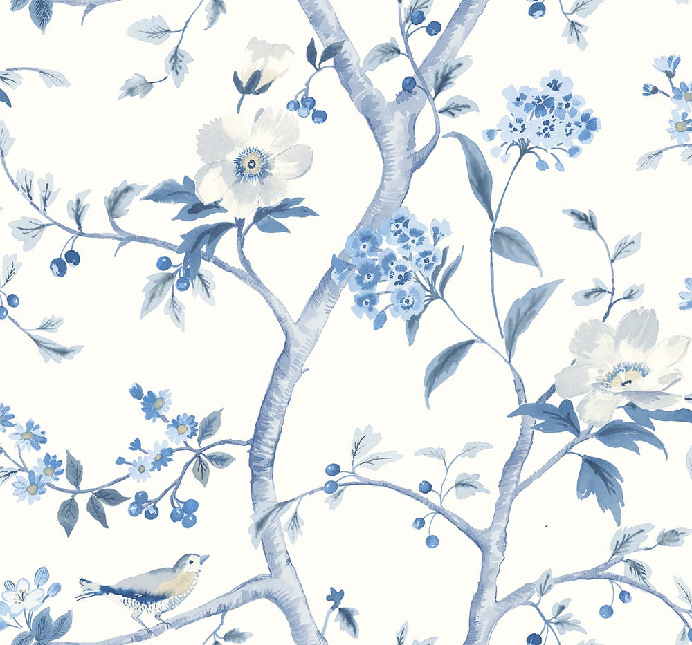 LN21302 floral trail chinoiserie peel and stick wallpaper from the Luxe Haven collection by Lillian August