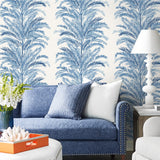 LN30102 Keana Palm peel and stick wallpaper living room from the Luxe Haven collection by Lillian August
