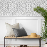 LN30200 boho grid geometric peel and stick removable wallpaper entryway from the Luxe Haven collection by Lillian August