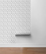 LN30200 boho grid geometric peel and stick removable wallpaper roll from the Luxe Haven collection by Lillian August