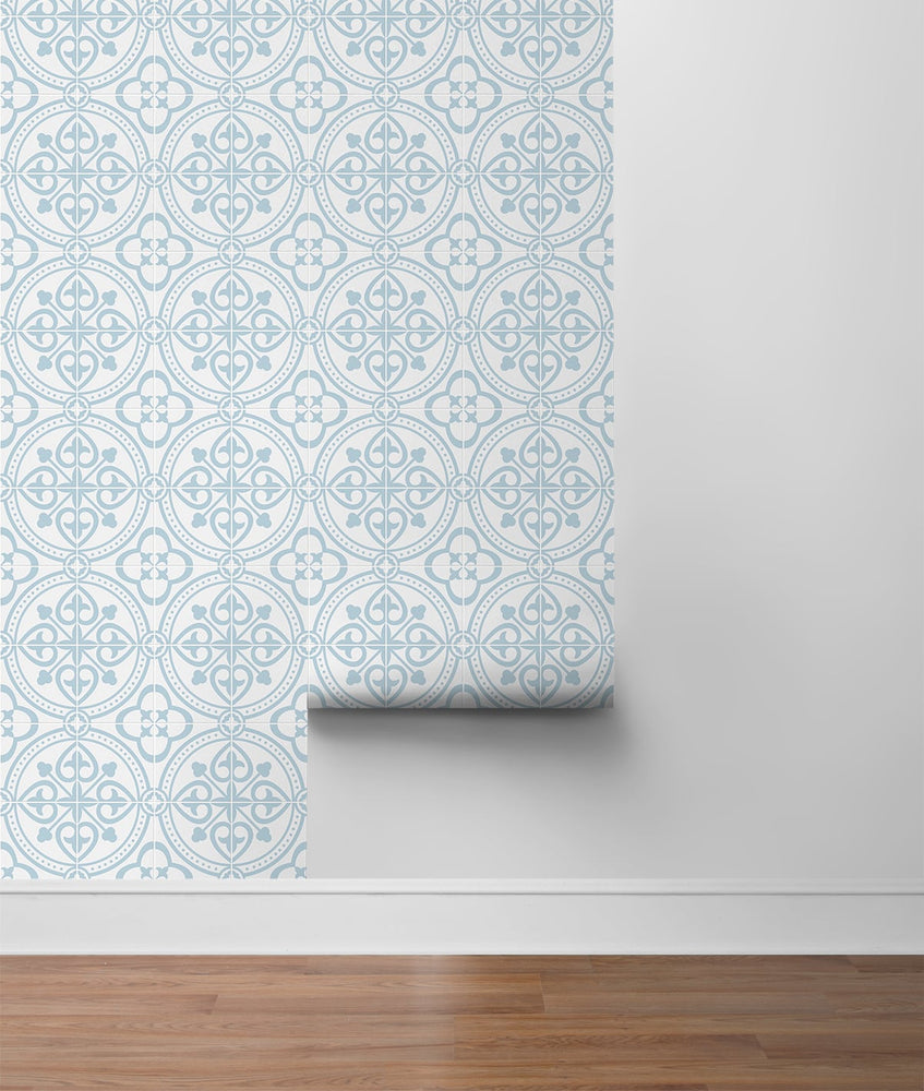 LN30302 villa mar faux tile peel and stick wallpaper roll from the Luxe Haven collection by Lillian August