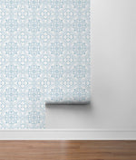 LN30302 villa mar faux tile peel and stick wallpaper roll from the Luxe Haven collection by Lillian August