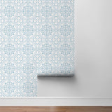 LN30302 villa mar faux tile peel and stick wallpaper roll from the Luxe Haven collection by Lillian August