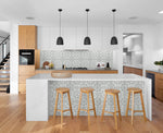 LN30308 villa mar faux tile peel and stick wallpaper kitchen from the Luxe Haven collection by Lillian August