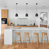 LN30308 villa mar faux tile peel and stick wallpaper kitchen from the Luxe Haven collection by Lillian August