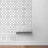 LN30308 villa mar faux tile peel and stick wallpaper roll from the Luxe Haven collection by Lillian August