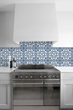 LN30312 villa mar faux tile peel and stick wallpaper kitchen from the Luxe Haven collection by Lillian August