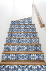 LN30312 villa mar faux tile peel and stick wallpaper stairs from the Luxe Haven collection by Lillian August