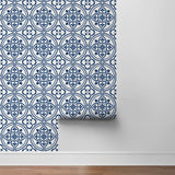 LN30312 villa mar faux tile peel and stick wallpaper roll from the Luxe Haven collection by Lillian August