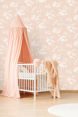LN30501 floral mist peel and stick removable wallpaper nursery from the Luxe Haven collection by Lillian August