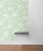 LN30504 floral mist peel and stick removable wallpaper roll from the Luxe Haven collection by Lillian August