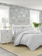 LN30508 floral mist peel and stick removable wallpaper bedroom from the Luxe Haven collection by Lillian August