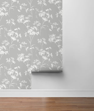 LN30508 floral mist peel and stick removable wallpaper roll from the Luxe Haven collection by Lillian August