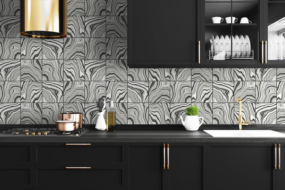 Marble tile peel and stick wallpaper kitchen LN30600 from Lillian August