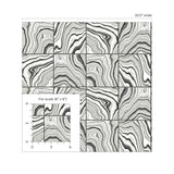 Marble tile peel and stick wallpaper scale LN30600 from Lillian August