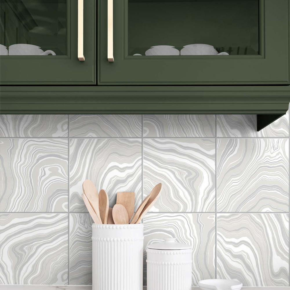 
                  
                    Marble tile peel and stick wallpaper kitchen LN30608 from Lillian August
                  
                