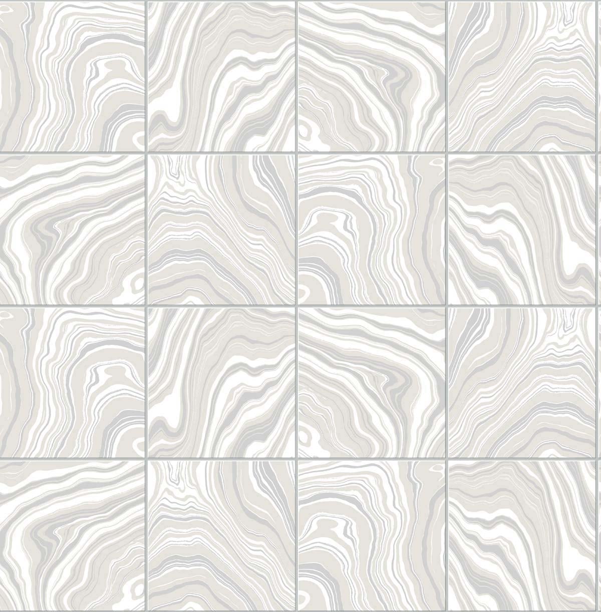 Marble tile peel and stick wallpaper LN30608 from Lillian August