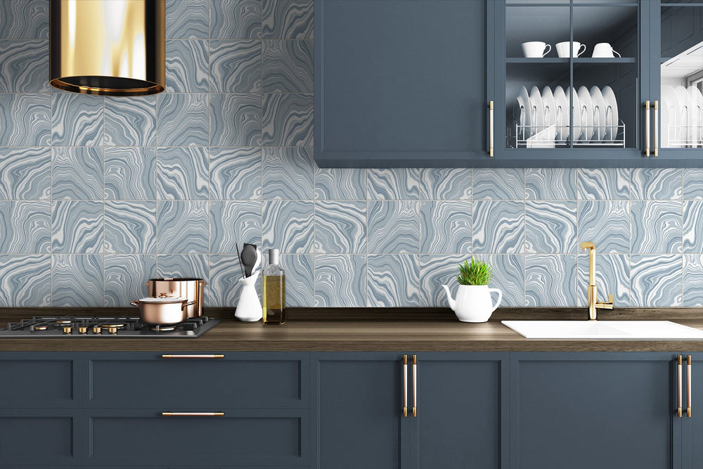 Marble tile peel and stick wallpaper kitchen LN30612 from Lillian August
