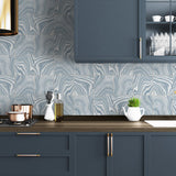 Marble tile peel and stick wallpaper kitchen LN30612 from Lillian August