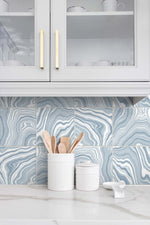Marble tile peel and stick wallpaper backsplash LN30612 from Lillian August