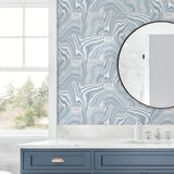 Marble tile peel and stick wallpaper bathroom LN30612 from Lillian August