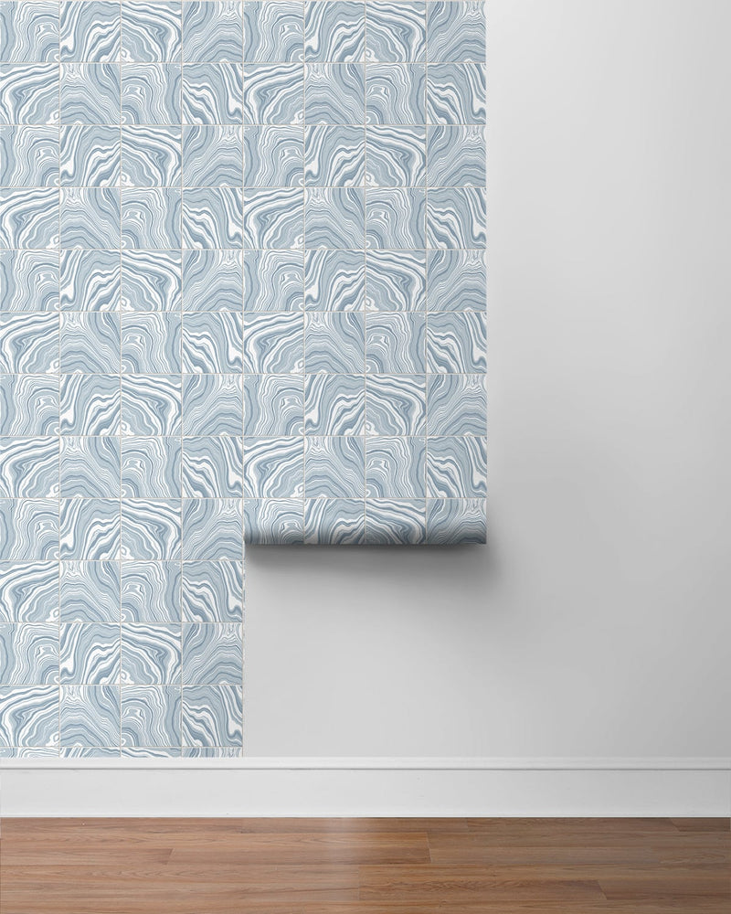 Marble tile peel and stick wallpaper roll LN30612 from Lillian August