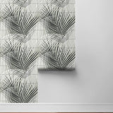 Palm tile peel and stick wallpaper roll LN30700 from the Luxe Haven collection by Lillian August