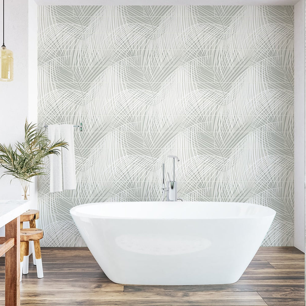 
                  
                    Palm tile peel and stick wallpaper bathtub LN30708 from the Luxe Haven collection by Lillian August
                  
                