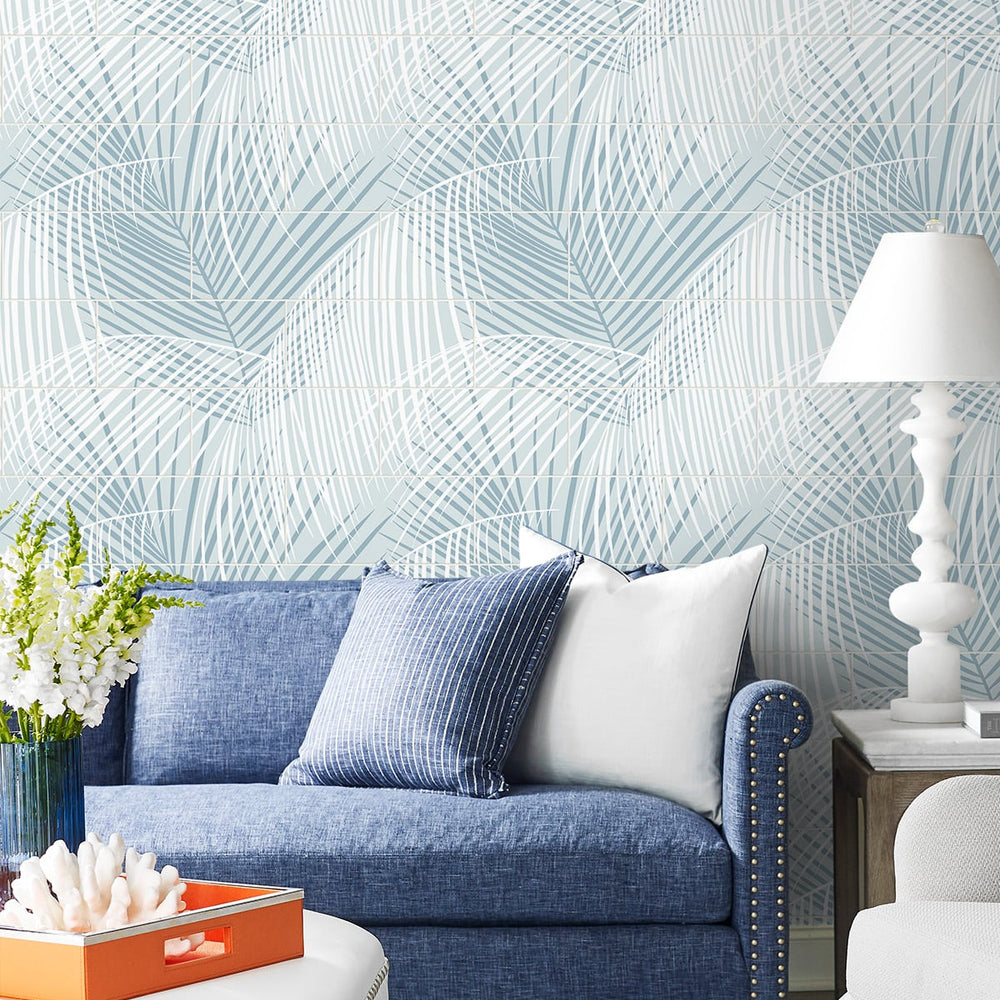 
                  
                    Palm tile peel and stick wallpaper living room LN30712 from the Luxe Haven collection by Lillian August
                  
                