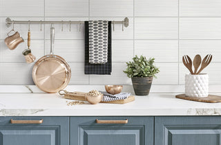 Faux tile peel and stick wallpaper kitchen LN30800 from the Luxe Haven collection by Lillian August