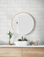 Faux tile peel and stick wallpaper bathroom LN30800 from the Luxe Haven collection by Lillian August