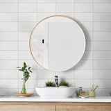 Faux tile peel and stick wallpaper bathroom LN30800 from the Luxe Haven collection by Lillian August