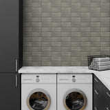 Faux tile peel and stick wallpaper laundry room LN30810 from the Luxe Haven collection by Lillian August