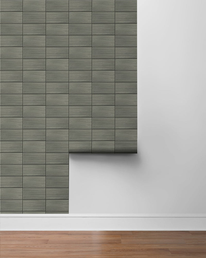 Faux tile peel and stick wallpaper roll LN30810 from the Luxe Haven collection by Lillian August