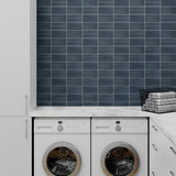 Faux tile peel and stick wallpaper laundry room LN30812 from the Luxe Haven collection by Lillian August