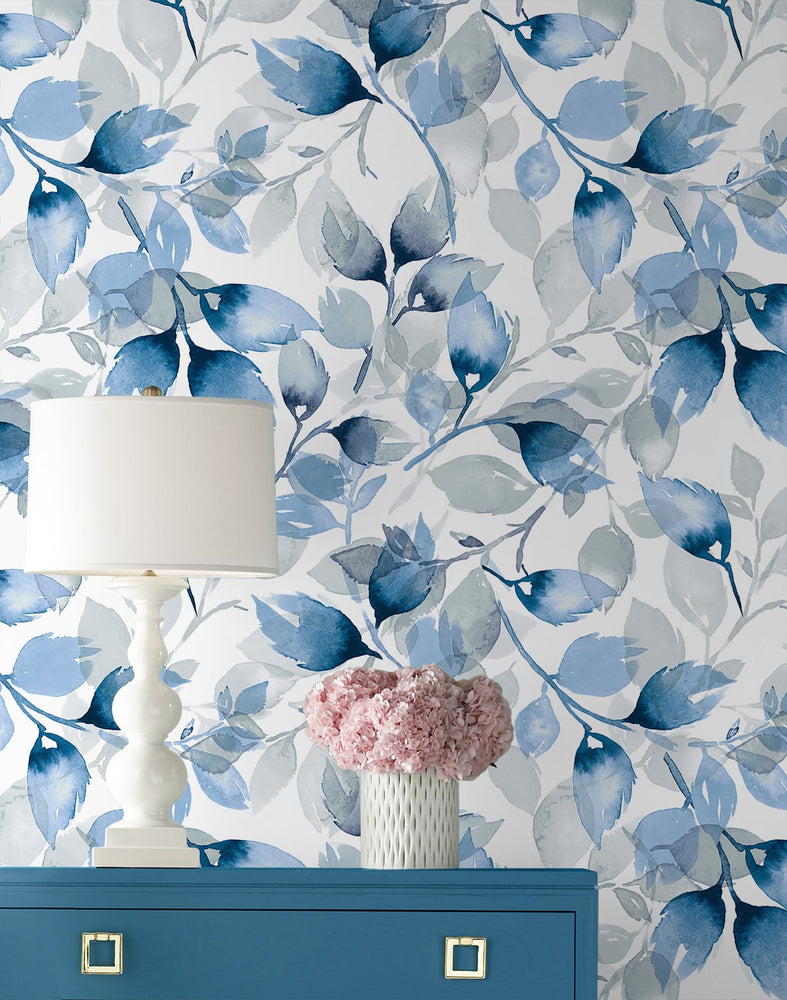 LN31102 watercolor leaf peel and stick wallpaper decor from Lillian August