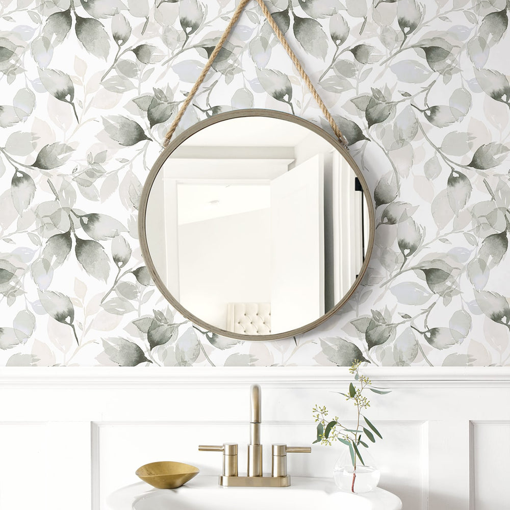 
                  
                    LN31110 watercolor leaf peel and stick wallpaper bathroom from Lillian August
                  
                