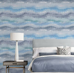 LN31202 Ikat abstract peel and stick wallpaper bedroom from Lillian August