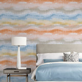 LN31203 Ikat abstract peel and stick wallpaper bedroom from Lillian August