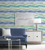 LN31204 Ikat abstract peel and stick wallpaper living room from Lillian August