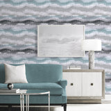 LN31208 Ikat abstract peel and stick wallpaper living room from Lillian August