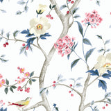 LN40001 chinoiserie bird wallpaper vinyl from the Coastal Haven collection by Lillian August